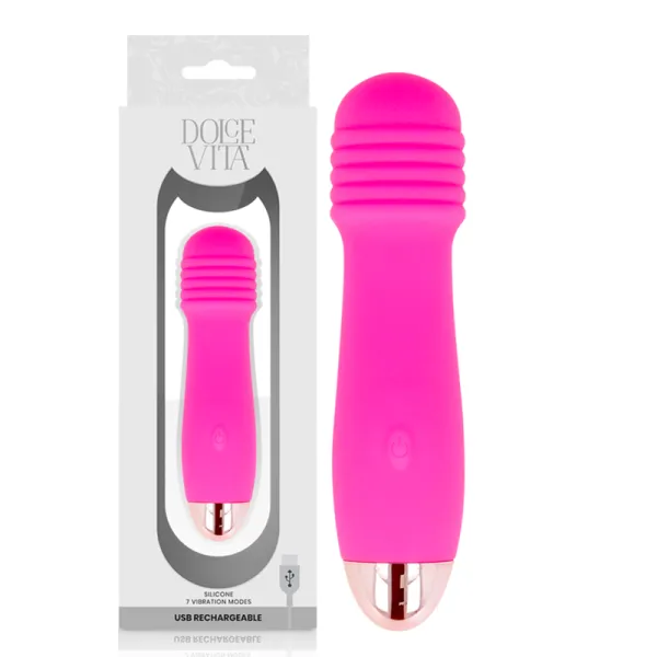 Aufladbarer Vibrator Drei Rosa 7 Geschwindigkeiten von Dolce Vita | Fesselliebe.de