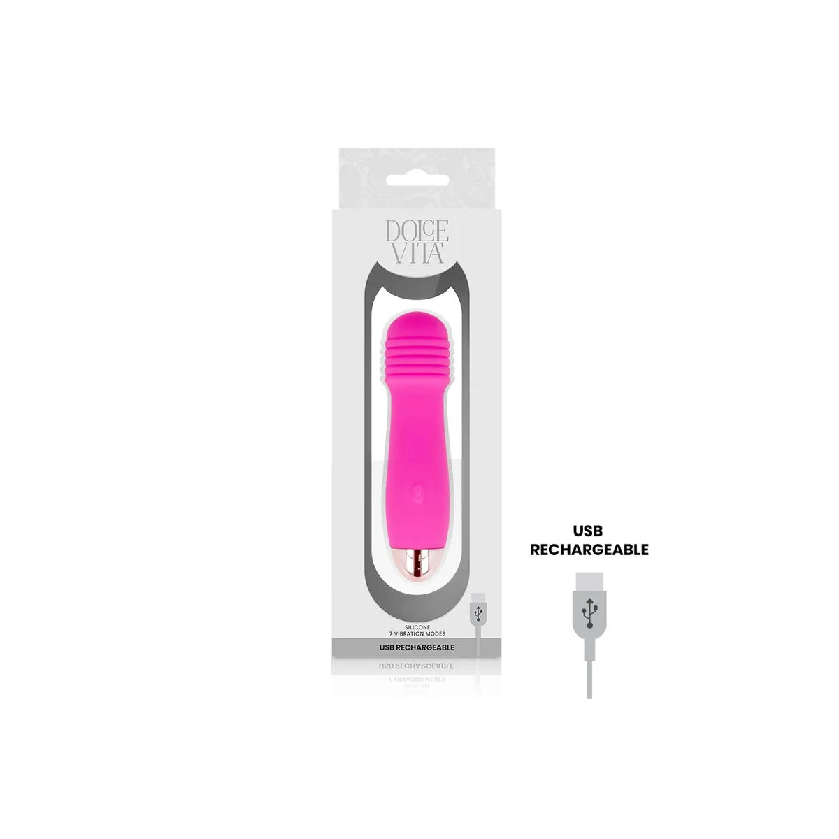 Aufladbarer Vibrator Drei Rosa 7 Geschwindigkeiten von Dolce Vita | Fesselliebe.de