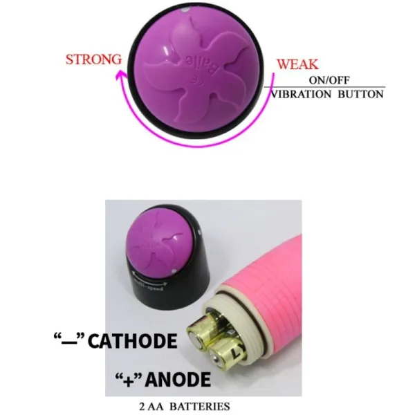 Bunter Sex Realistischer Vibrator Rosa 23 cm von Baile | Fesselliebe.de