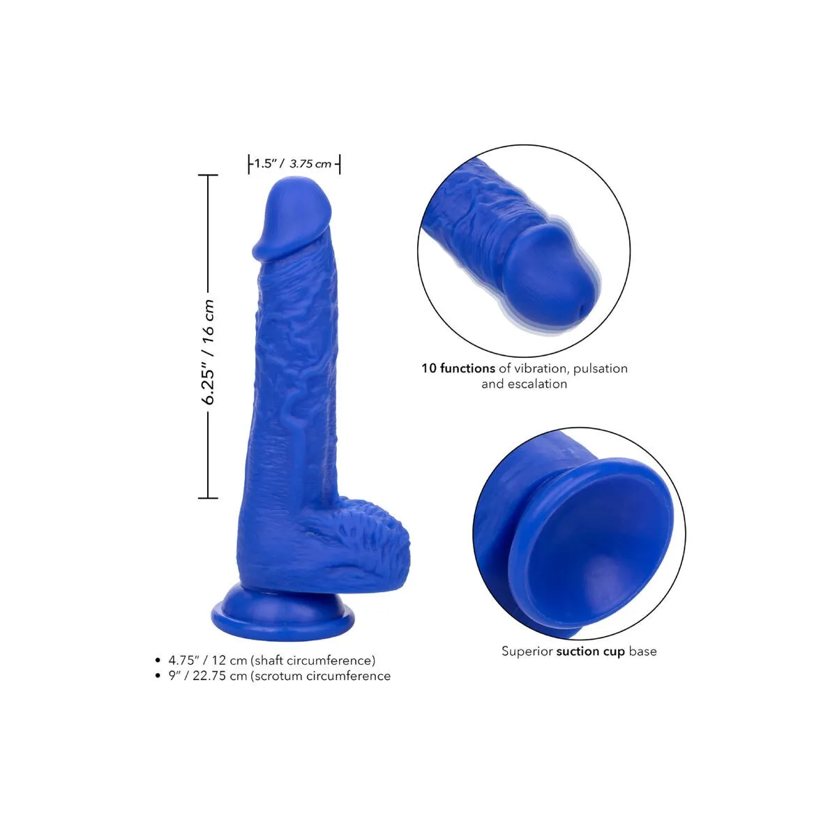 Admiral Sailor Realistischer Dildo-Vibrator Blau von Calexotics | Fesselliebe.de