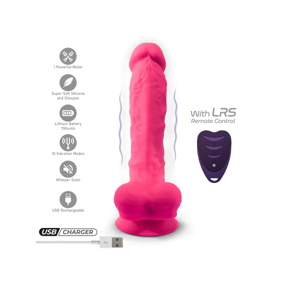 Realistischer Penis Modell 18 Rosa Vibration + mit Fernbedienung Lrs von Silexd | Fesselliebe.de