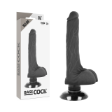 Realistischer Vibrator 2-1 Schwarz 18,5 cm -O- 4 cm von Basecock | Fesselliebe.de