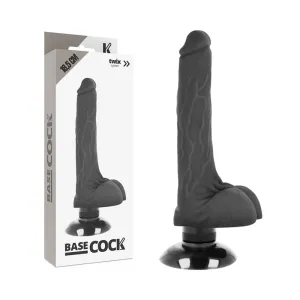 Realistischer Vibrator 2-1 Schwarz 18,5 cm -O- 4 cm von Basecock | Fesselliebe.de