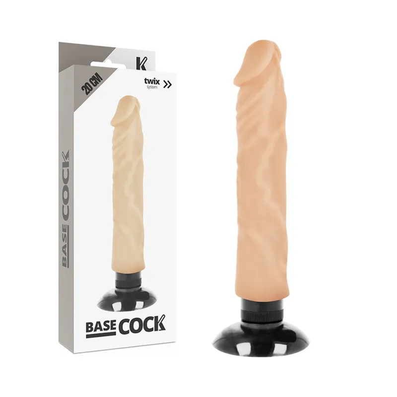 Realistischer Vibrator 2-1 natürlich 20 cm -O- 4 cm von Basecock | Fesselliebe.de