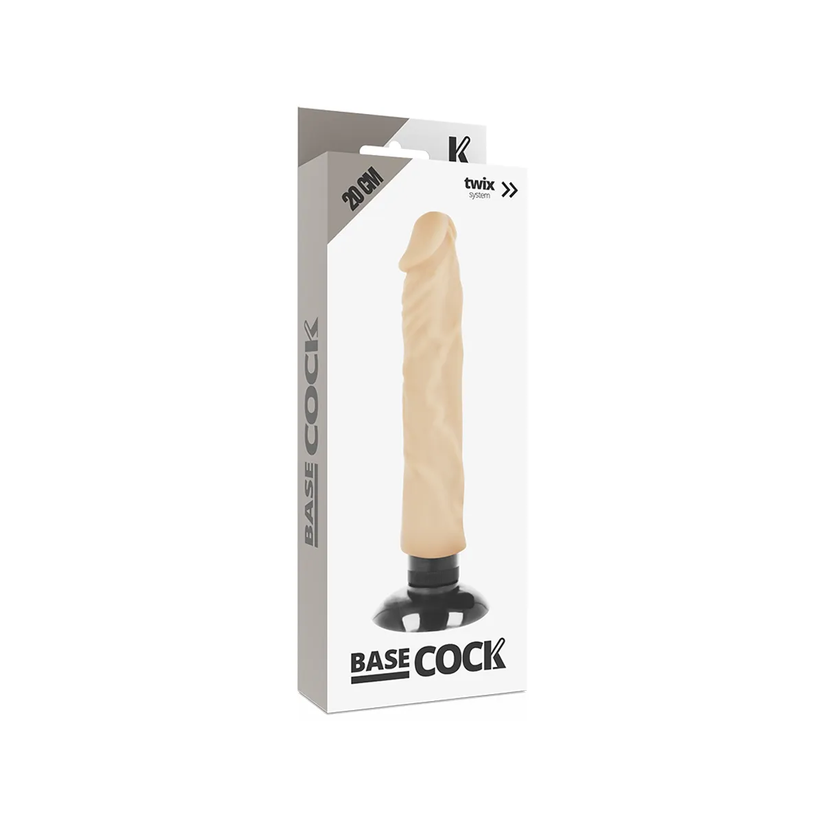 Realistischer Vibrator 2-1 natürlich 20 cm -O- 4 cm von Basecock | Fesselliebe.de