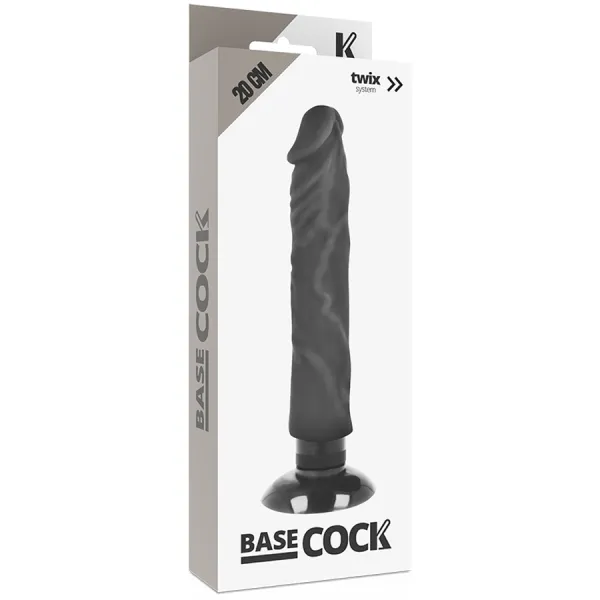 Realistischer Vibrator 2-1 Schwarz 20 cm -O- 4 cm von Basecock | Fesselliebe.de