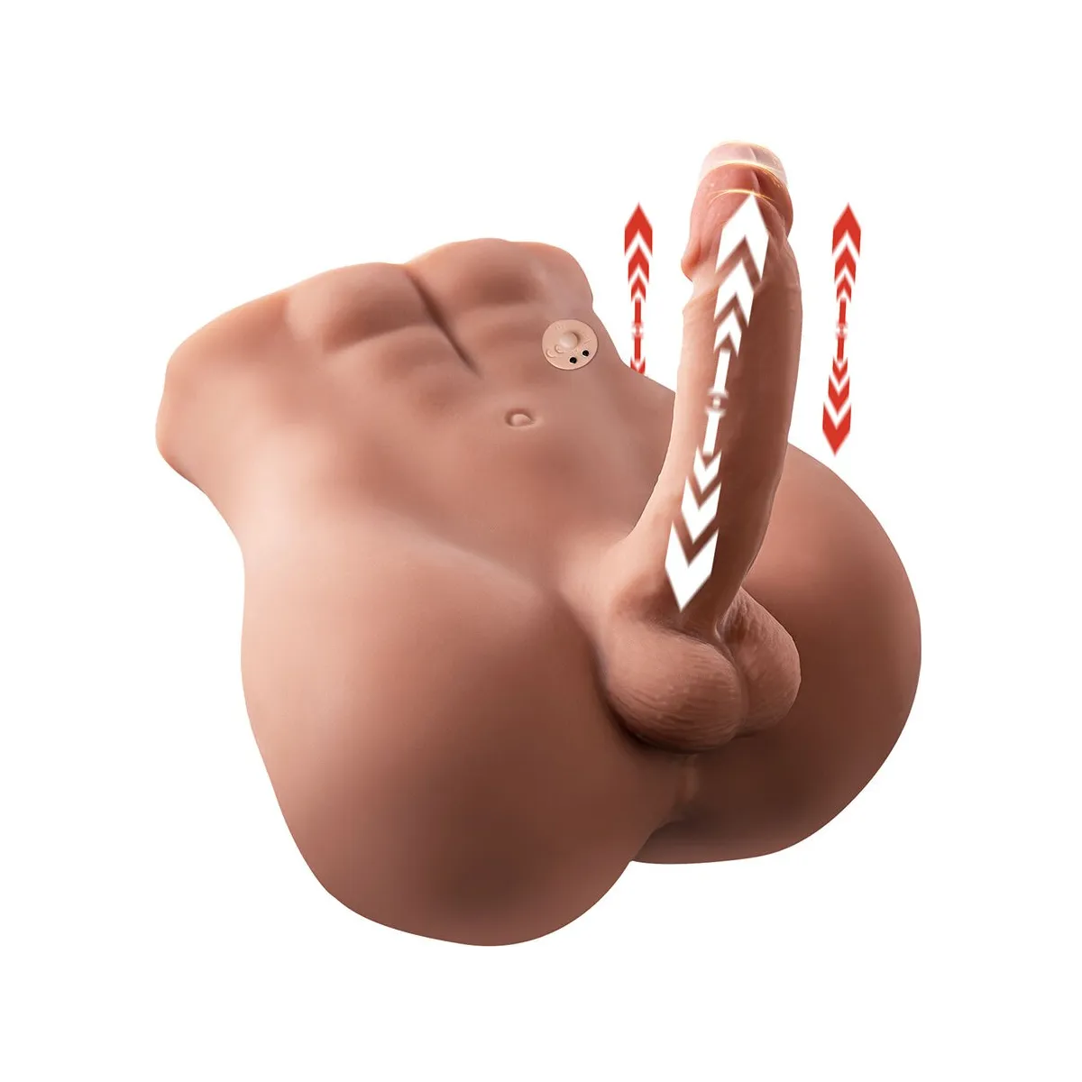 Bertlett Dildo Ass Realistischer Dildo und Anus-Masturbator Frontposition mit Stossfunktion 18 cm von Xise | Fesselliebe.de