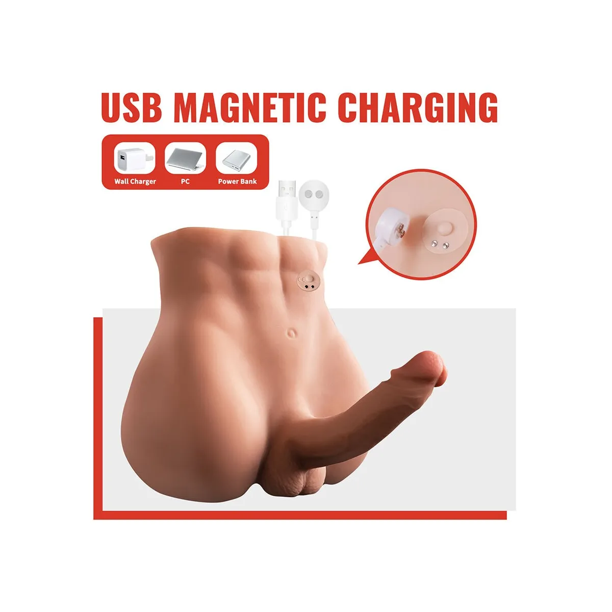 Bertlett Dildo Ass Realistischer Dildo und Anus-Masturbator Frontposition mit Stossfunktion 18 cm von Xise | Fesselliebe.de