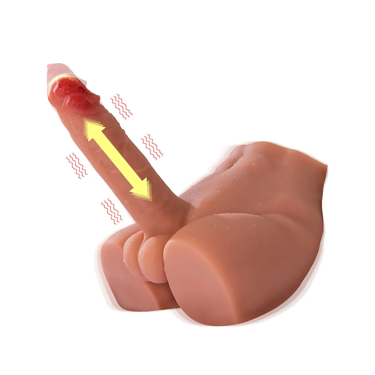 Realistischer Dildo-Masturbator mit Frontposition und Stossfunktion, 17,5 cm von Xise | Fesselliebe.de