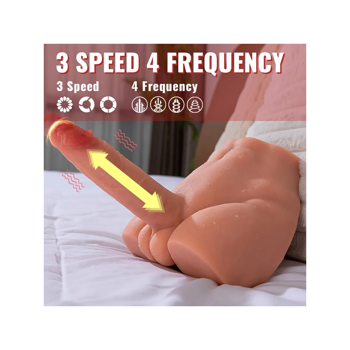 Realistischer Dildo-Masturbator mit Frontposition und Stossfunktion, 17,5 cm von Xise | Fesselliebe.de