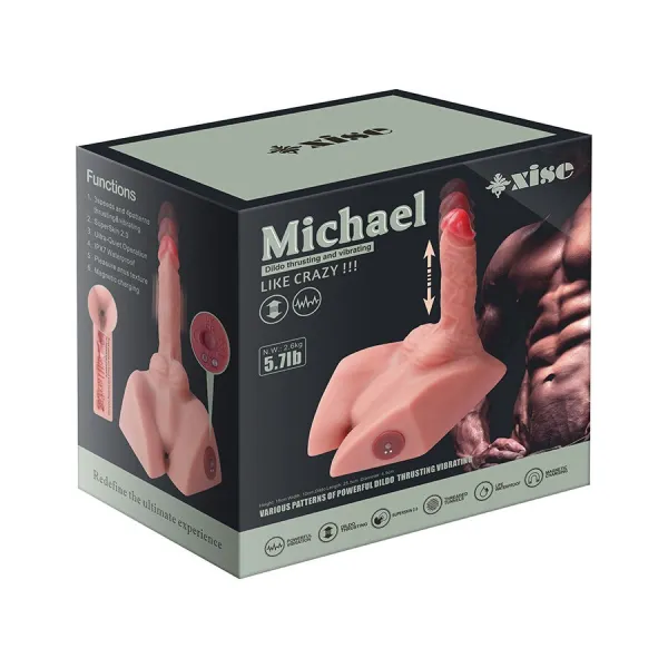 Michael Realistischer Dildo und Anusmasturbator mit Stossfunktion, 15 cm von Xise | Fesselliebe.de