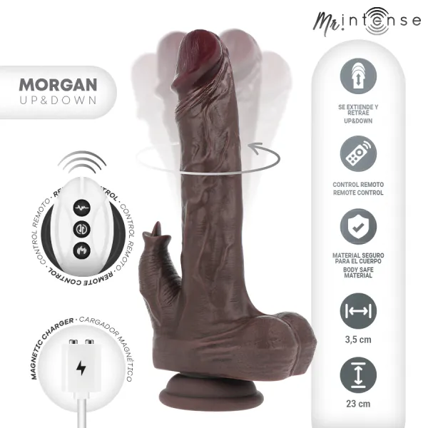 Realistischer Multifunktions-Morgan mit Vibration und Auf- und Ab-Fernbedienung 23 cm – O – 3,5 cm von Mr, Intense | Fesselliebe.de