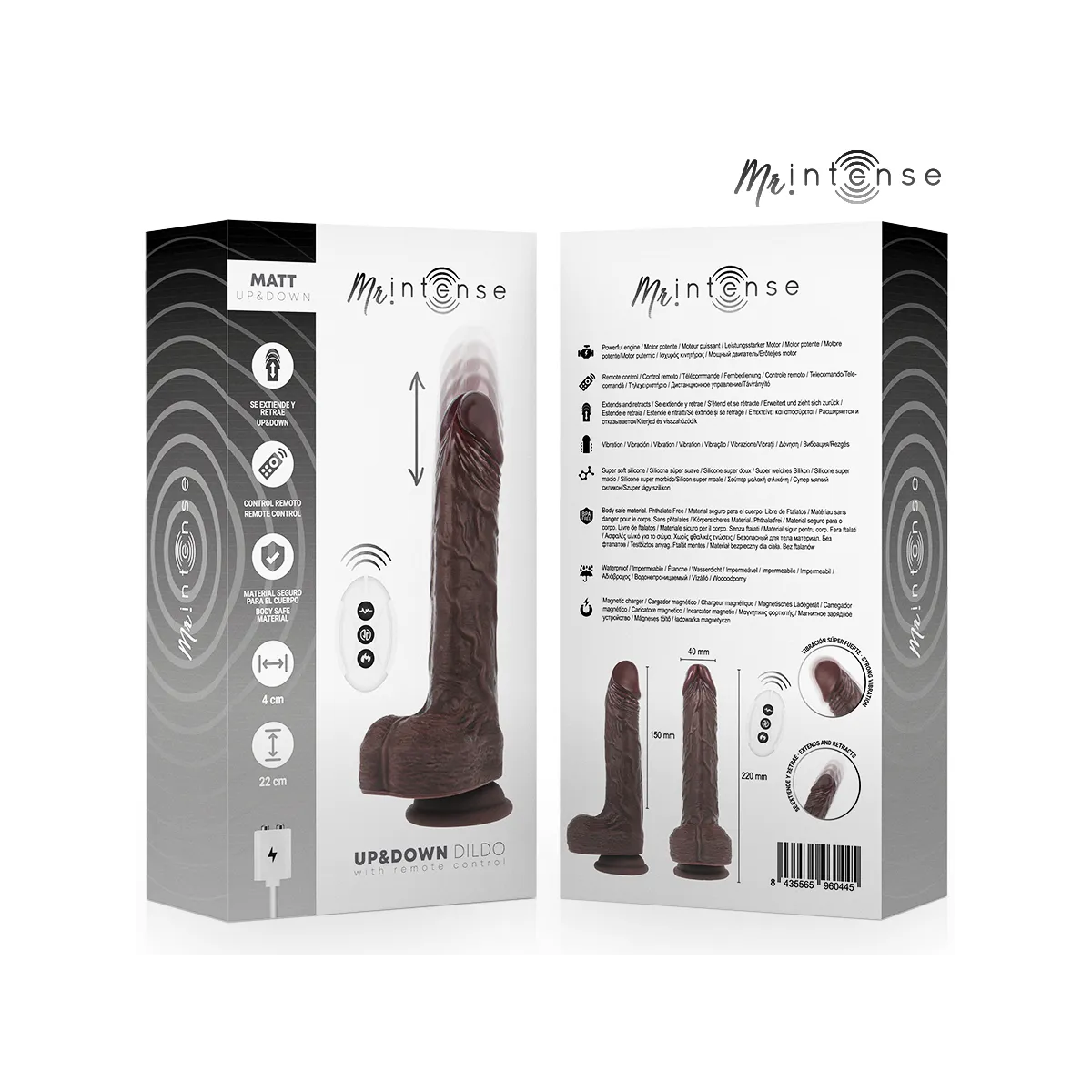 Matt Realistisches Multifunktions-Motor mit Vibration, Auf- und Ab-Fernbedienung, 22 cm – O – 4 cm von Mr, Intense | Fesselliebe.de