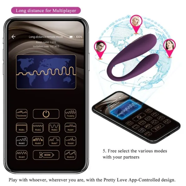 August Remote Global Doppelt Vergnügen Vibrator von Pretty Love C-Type | Fesselliebe.de
