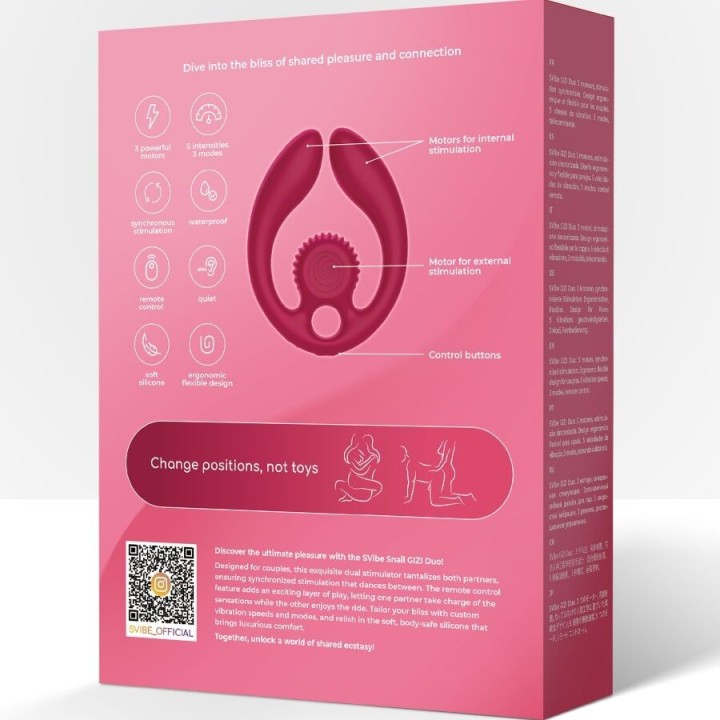 Gizi Duo Paarstimulator mit Fernbedienung Burgund von Snail Vibe | Fesselliebe.de
