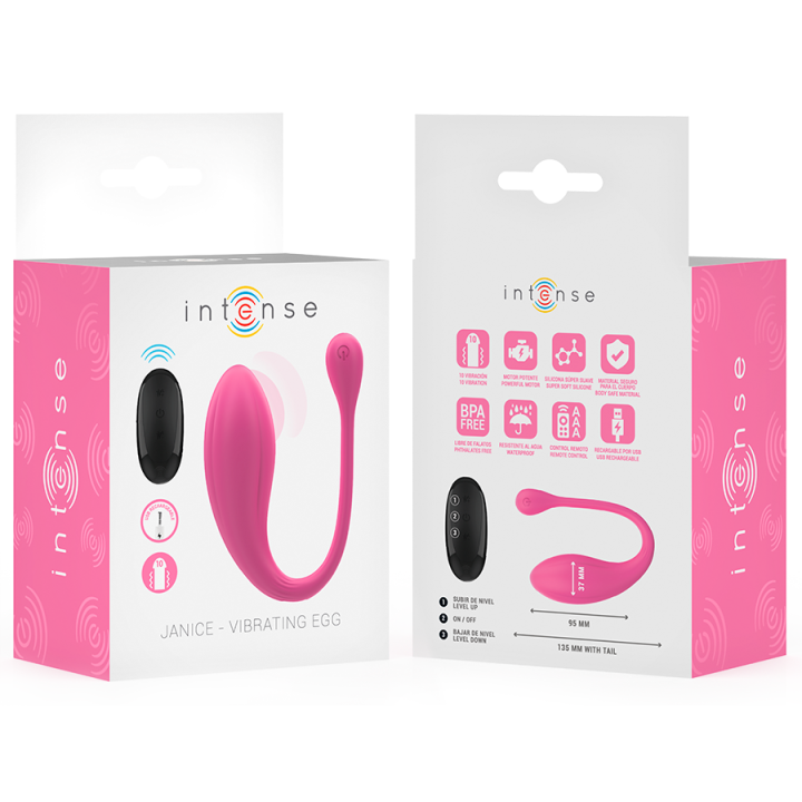 Janice U Vibrator Doppelstimulation 10 Vibrationen Rosa mit Fernbedienung von Intense Couples Toys | Fesselliebe.de