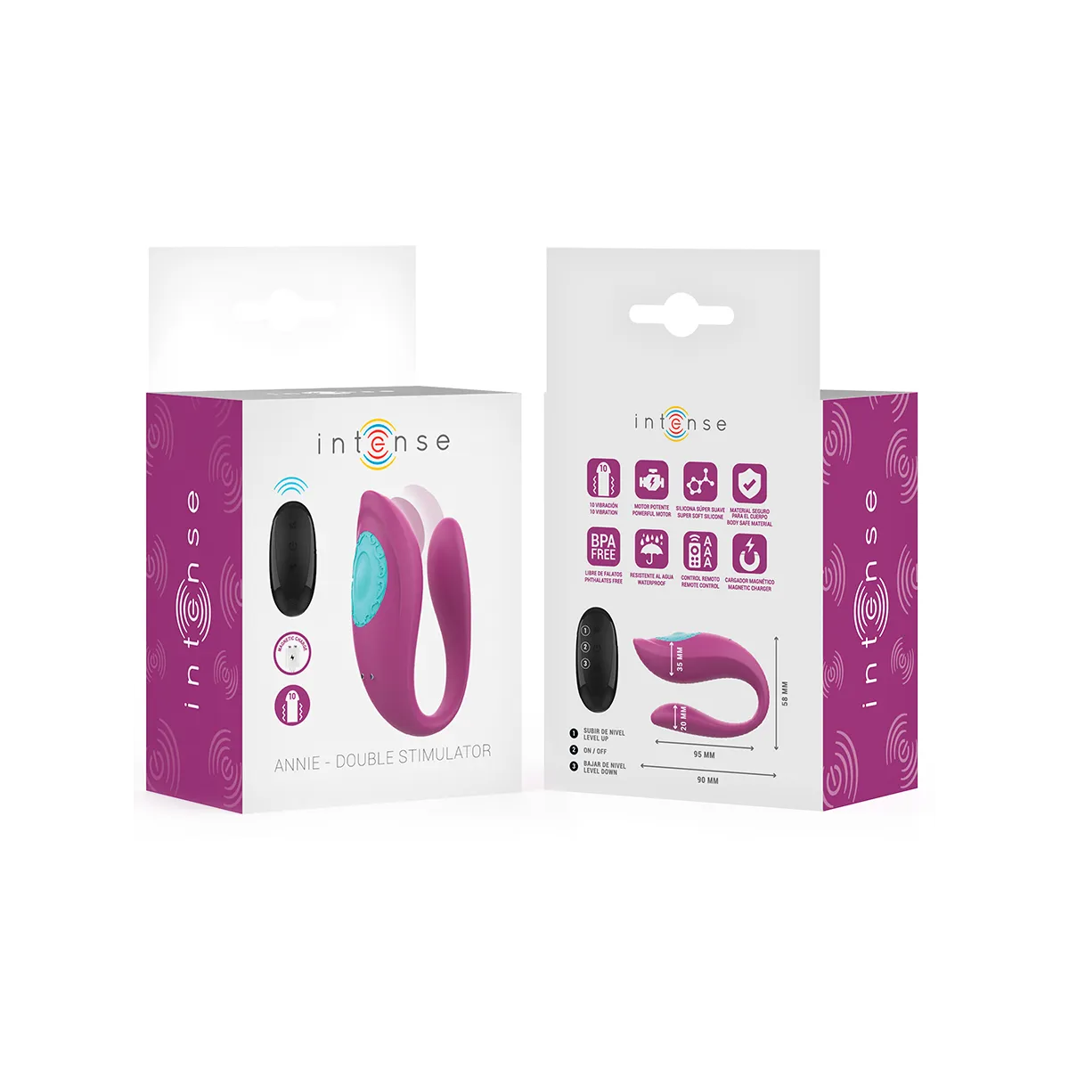 Annie U-Förmiger Vibrator und Stimulator Lila mit Fernbedienung von Intense Couples Toys | Fesselliebe.de