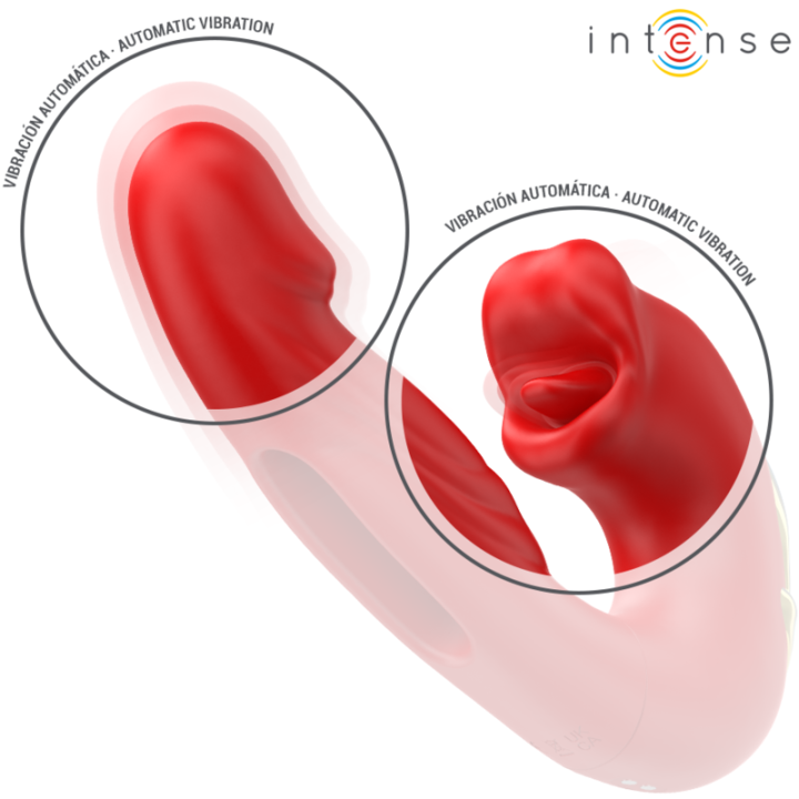 Nathy Doppelvibrator mit Multifunktions-Stimulierender Mund Rot von Intense Fun | Fesselliebe.de