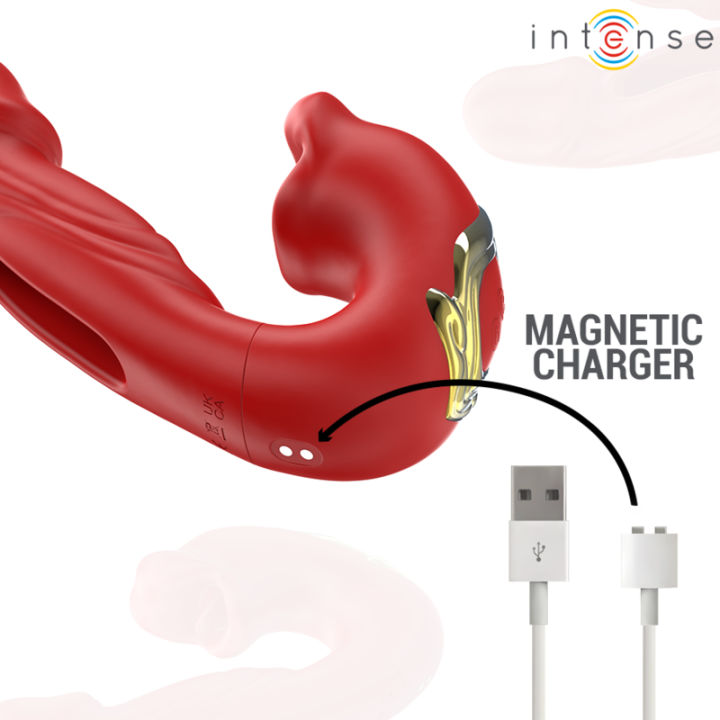 Nathy Doppelvibrator mit Multifunktions-Stimulierender Mund Rot von Intense Fun | Fesselliebe.de