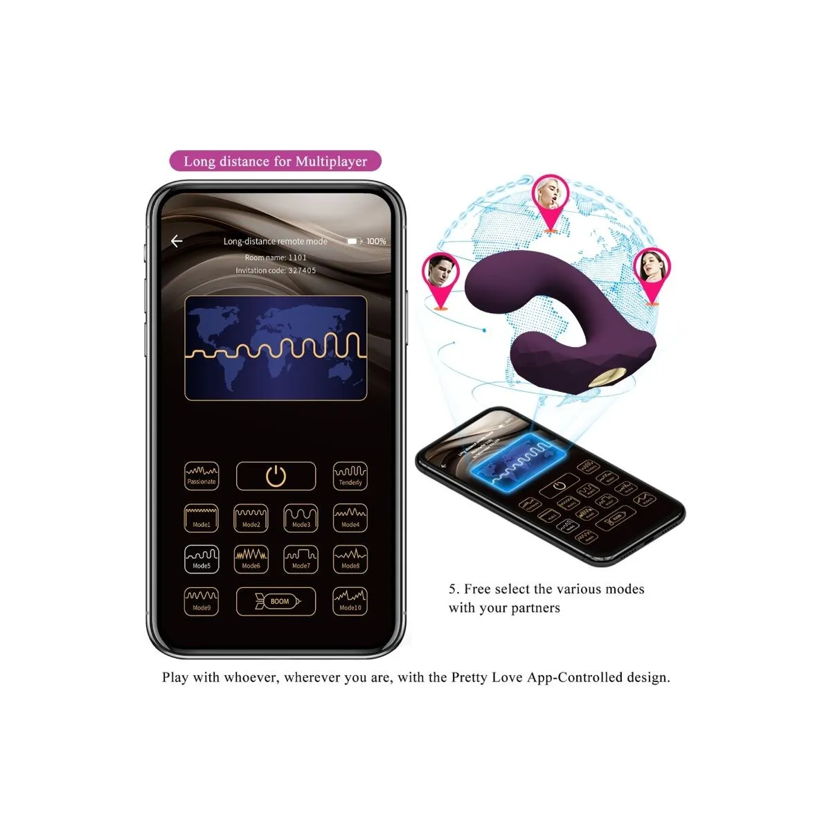 Billy Vibrationsfernbedienung Lila Kostenlose App von Pretty Love | Fesselliebe.de