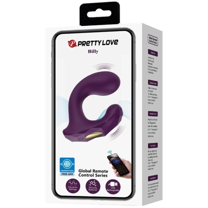 Billy Vibrationsfernbedienung Lila Kostenlose App von Pretty Love | Fesselliebe.de