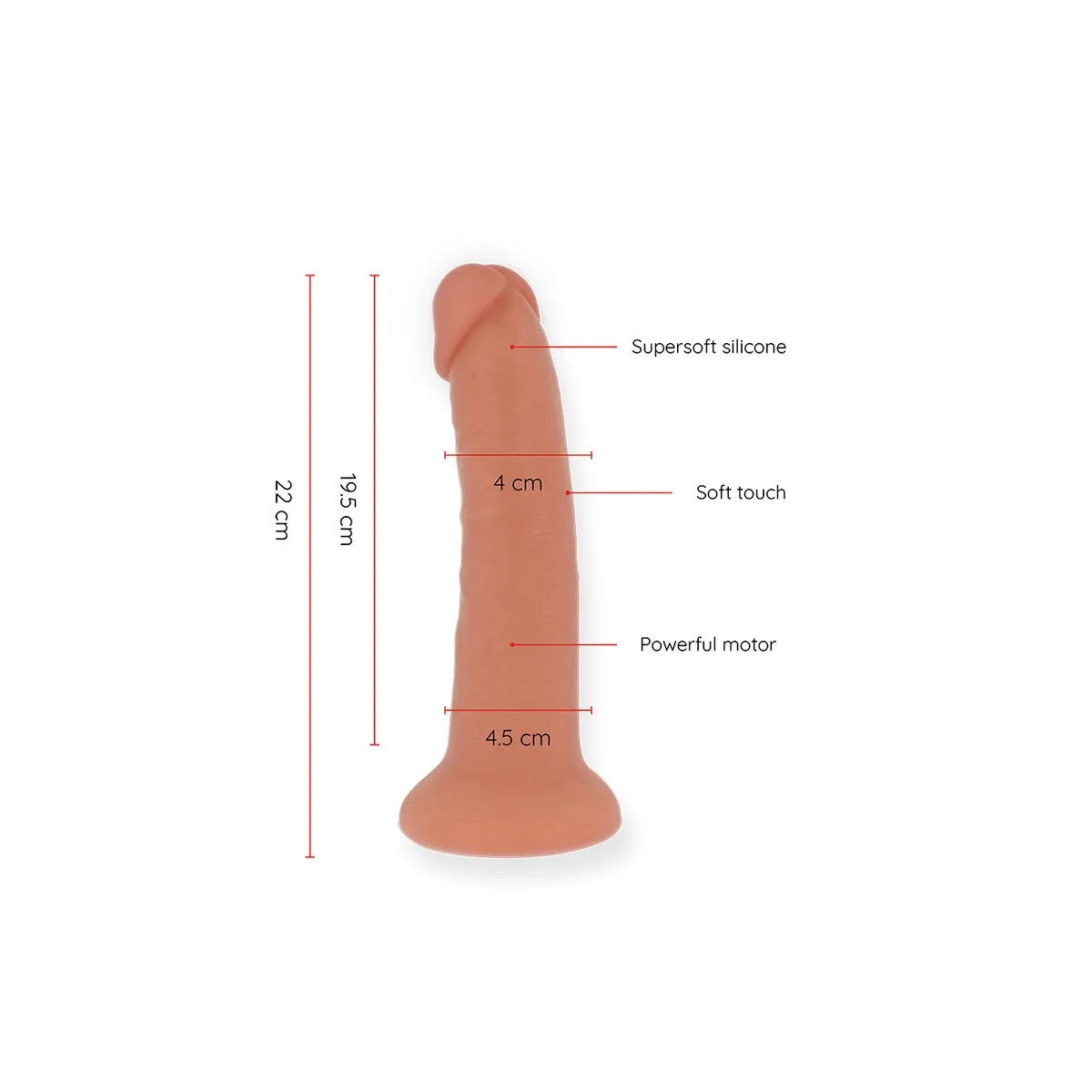 Grosser Bogotá-Vibratordildo, 9 Geschwindigkeiten, natürlich, 22 cm -O- 4,5 cm - Kostenlose App von Oninder | Fesselliebe.de