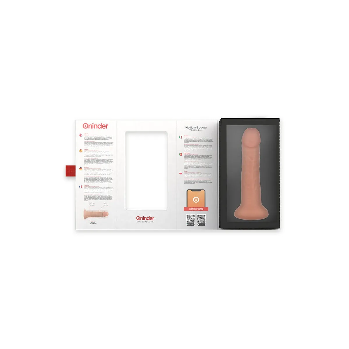Mittlerer Bogotá-Vibratordildo mit 9 Geschwindigkeiten natürlich 20 cm -O- 4,2 cm - Kostenlose App von Oninder | Fesselliebe.de