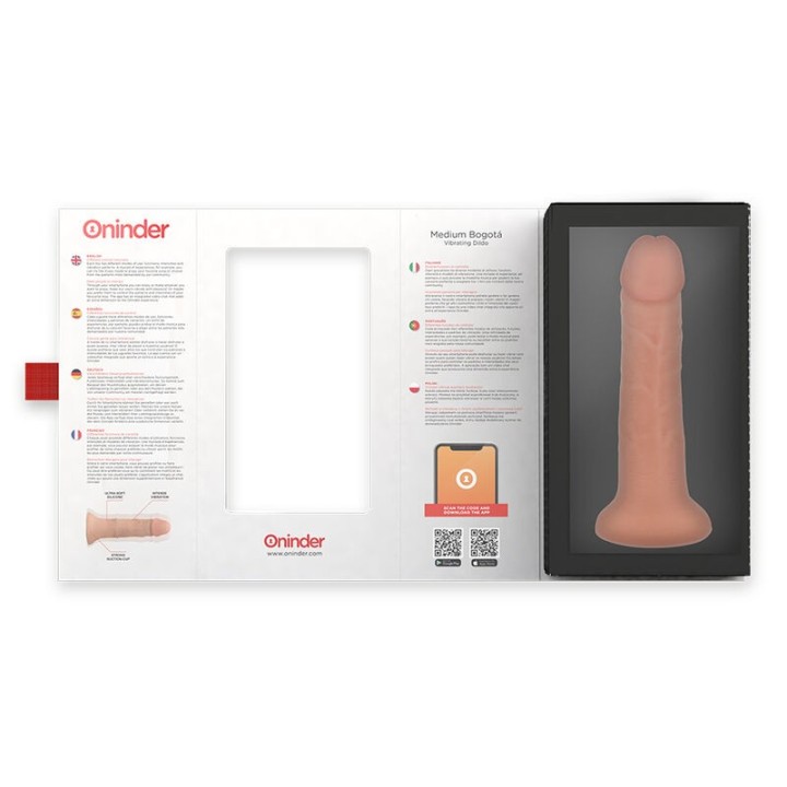 Mittlerer Bogotá-Vibratordildo mit 9 Geschwindigkeiten natürlich 20 cm -O- 4,2 cm - Kostenlose App von Oninder | Fesselliebe.de