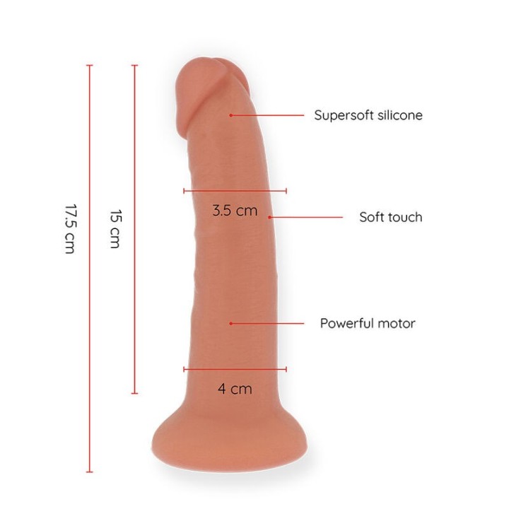 Kleiner Bogotá-Vibratordildo 9 Geschwindigkeiten natürlich 17,5 cm -O- 4 cm - Kostenlose App von Oninder | Fesselliebe.de
