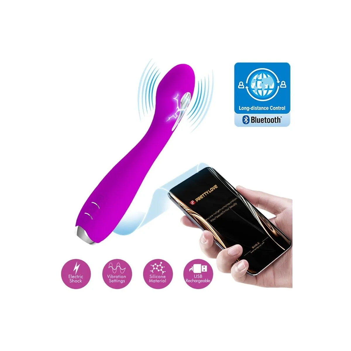 Hector Elektroschock-Vibrator Kostenlose App Violett von Pretty Love Flirtation | Fesselliebe.de