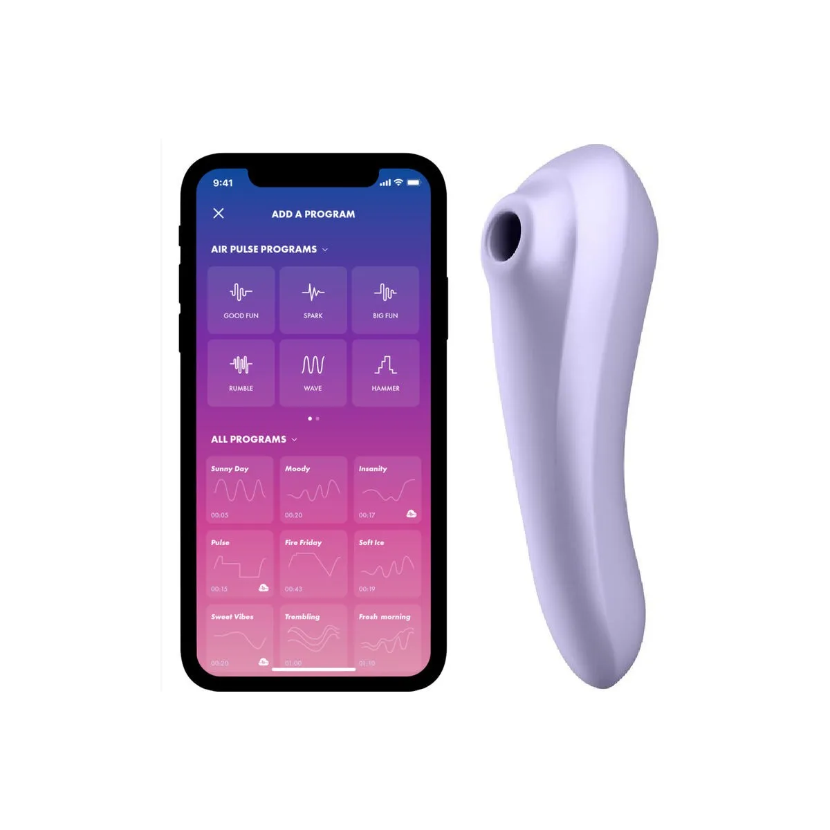 Dual Pleasure Air Pulse Vibrator Mauve von Satisfyer Connect | Fesselliebe.de