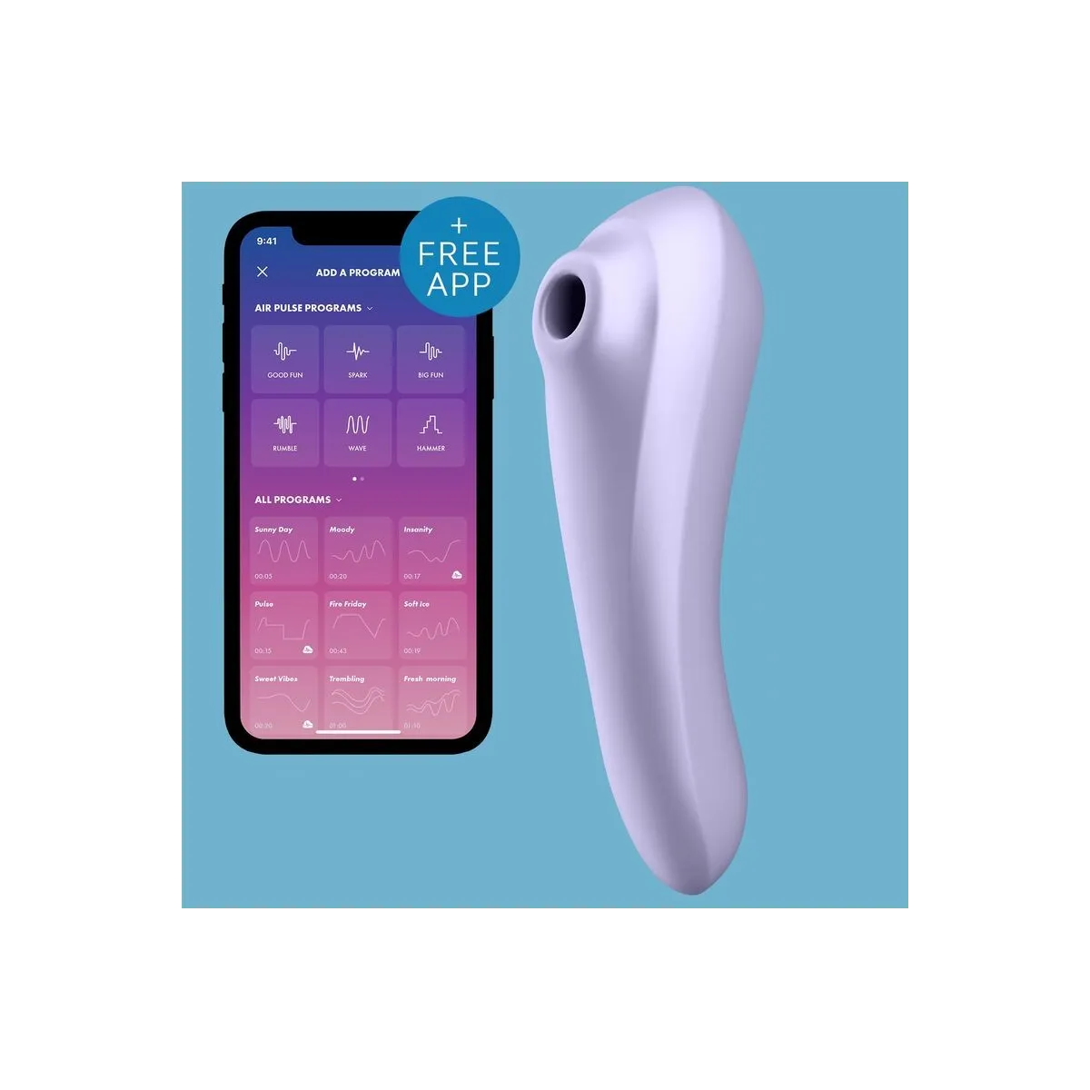 Dual Pleasure Air Pulse Vibrator Mauve von Satisfyer Connect | Fesselliebe.de