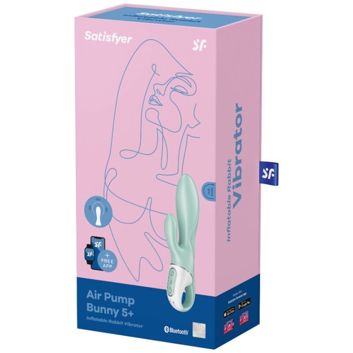 Air Pump Bunny 5+ aufblasbare Rabbitvibrator-App Grün von Satisfyer Connect | Fesselliebe.de