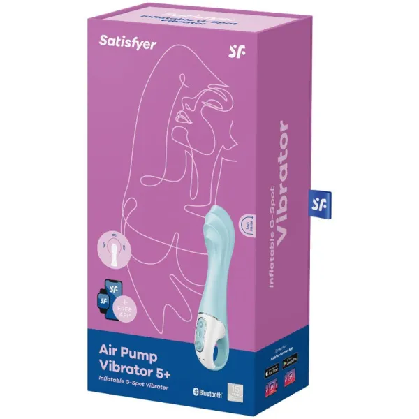 Air Pump Vibrator 5+ aufblasbare G-Spot-Vibrator-App Blau von Satisfyer Connect | Fesselliebe.de