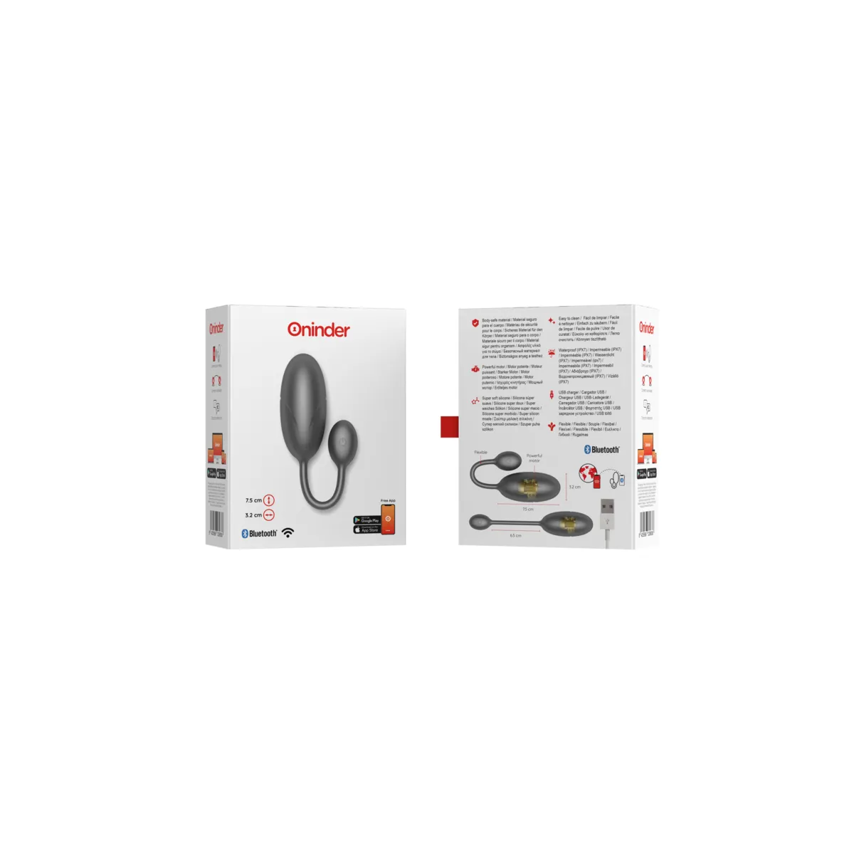 Tokyo Vibrierendes Ei Schwarz 7,5 X 3,2 cm Kostenlose App von Oninder | Fesselliebe.de