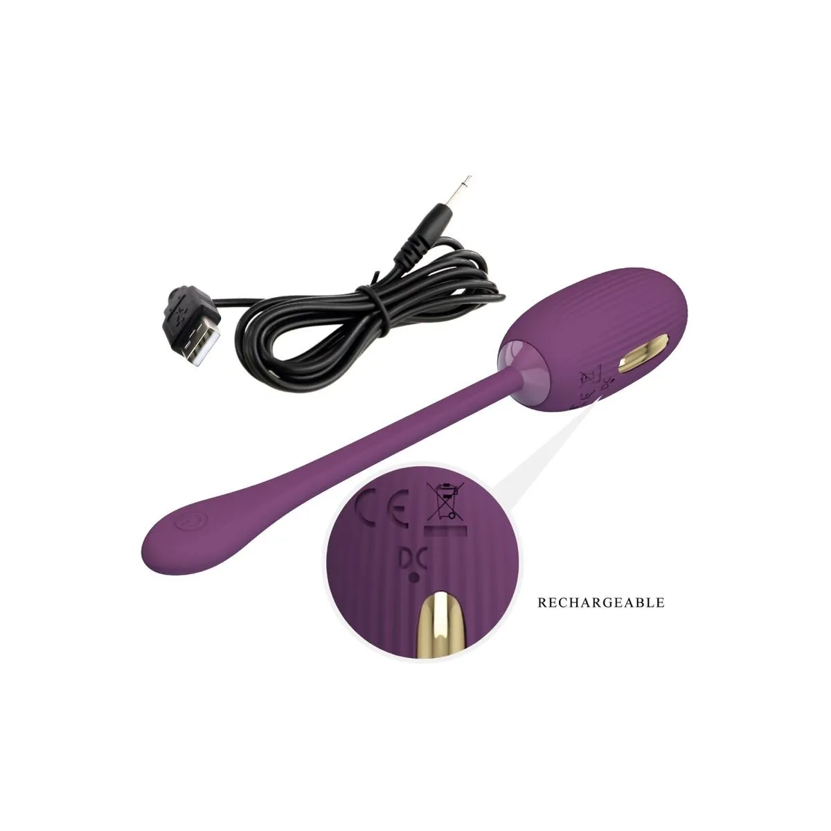 Doreen Purple wiederaufladbares Vibrations-Ei von Pretty Love Smart | Fesselliebe.de