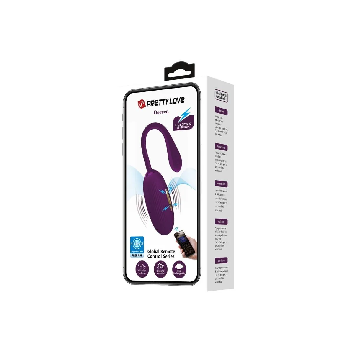 Doreen Purple wiederaufladbares Vibrations-Ei von Pretty Love Smart | Fesselliebe.de