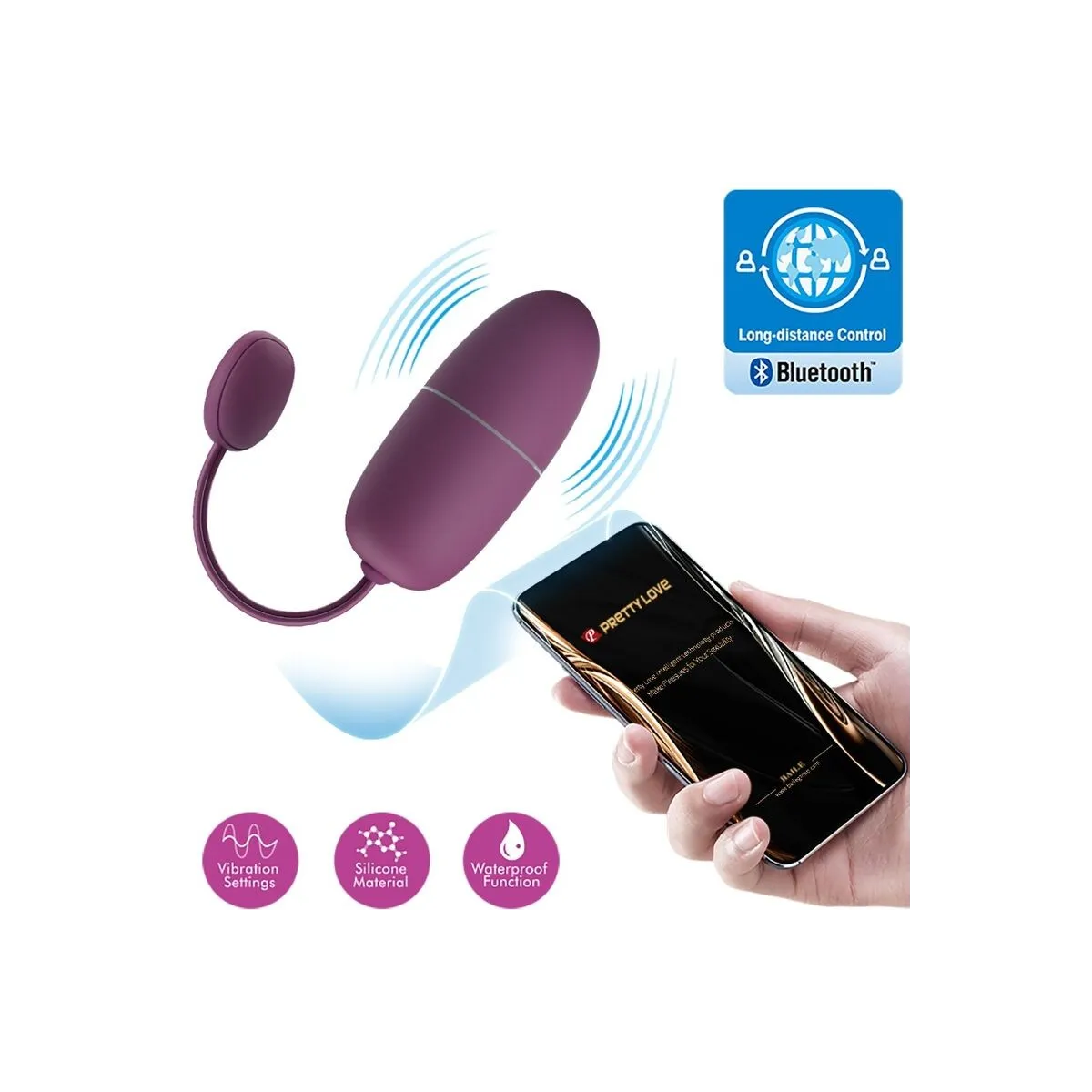 Nymph Vibrierendes Ei App-Gesteuert Lila von Pretty Love Bottom | Fesselliebe.de