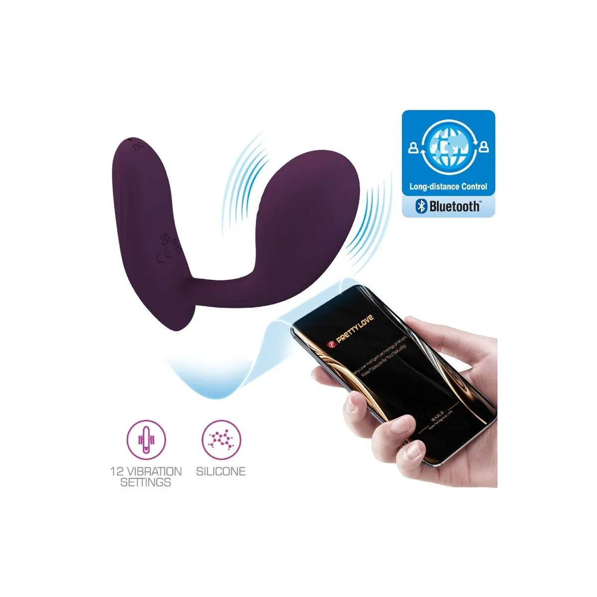 Baird G-Spot 12 Vibrationen wiederaufladbar Lila App von Pretty Love Flirtation | Fesselliebe.de
