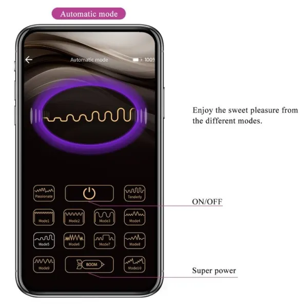 Baird G-Spot 12 Vibrationen wiederaufladbar Lila App von Pretty Love Flirtation | Fesselliebe.de