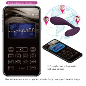 Baird G-Spot 12 Vibrationen wiederaufladbar Lila App von Pretty Love Flirtation