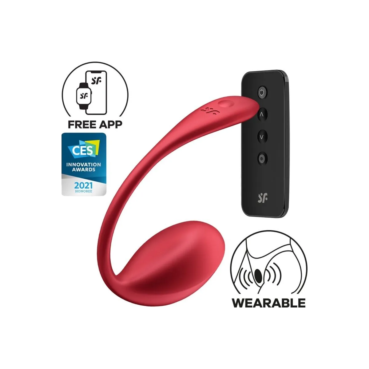 Shiny Petal G Point mit Fernbedienungs Stimulator Rot Kostenlose App von Satisfyer Partner | Fesselliebe.de