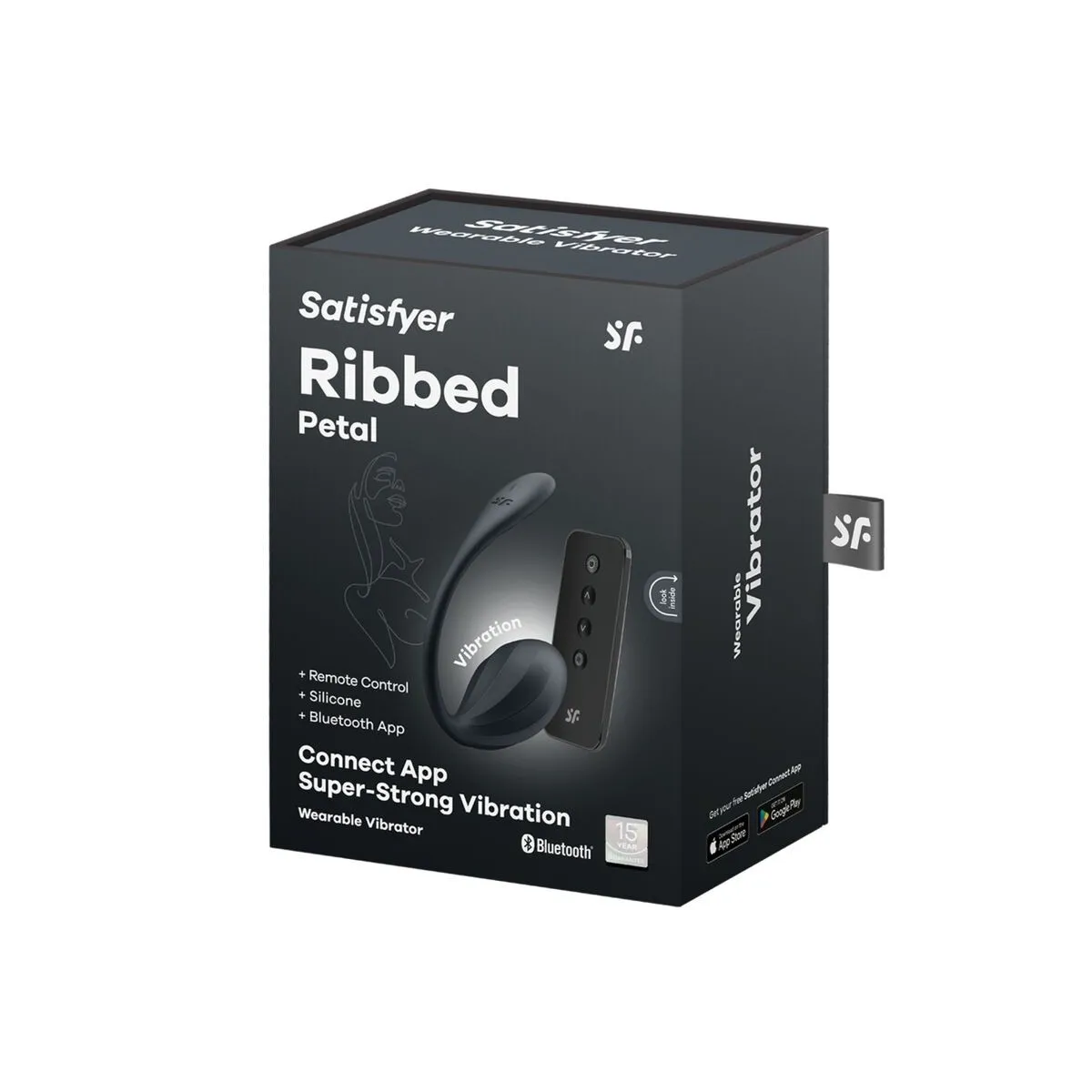 Ribbed Petal G Point Stimulator mit Fernbedienung Schwarz Kostenlose App von Satisfyer Partner | Fesselliebe.de