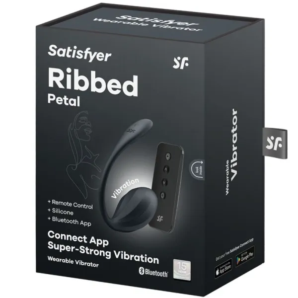 Ribbed Petal G Point Stimulator mit Fernbedienung Schwarz Kostenlose App von Satisfyer Partner | Fesselliebe.de