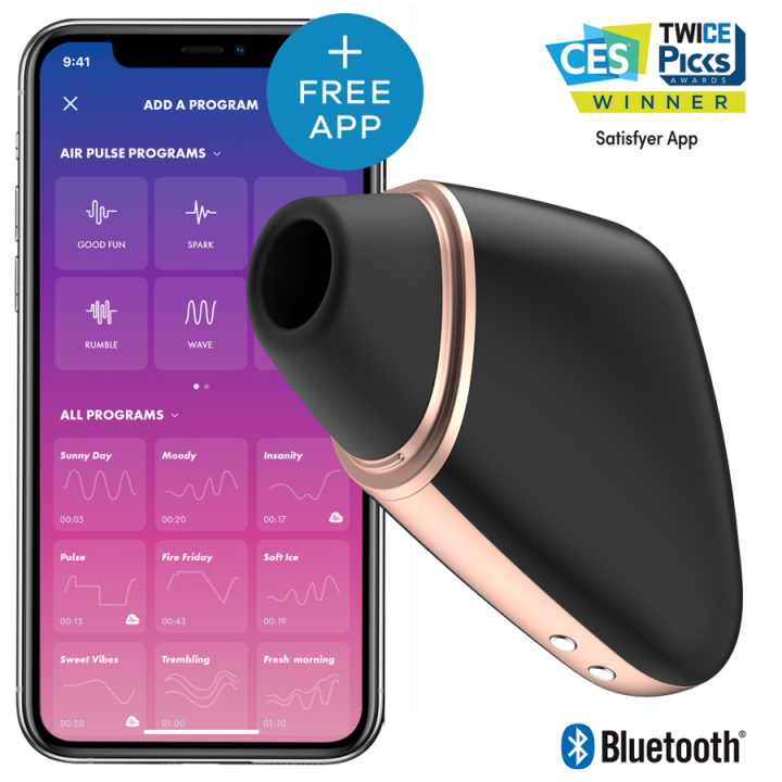 Love Triangle Stimulator & Vibrator Schwarz von Satisfyer Connect | Fesselliebe.de
