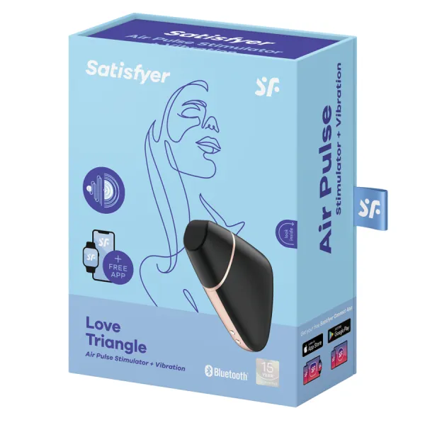 Love Triangle Stimulator & Vibrator Schwarz von Satisfyer Connect | Fesselliebe.de