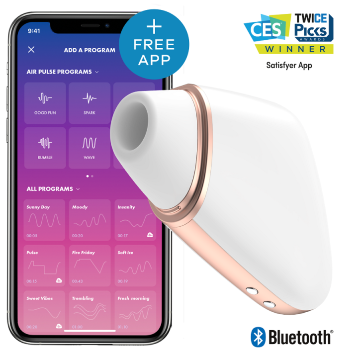Love Triangle Stimulator & Vibrator Weiss von Satisfyer Connect | Fesselliebe.de