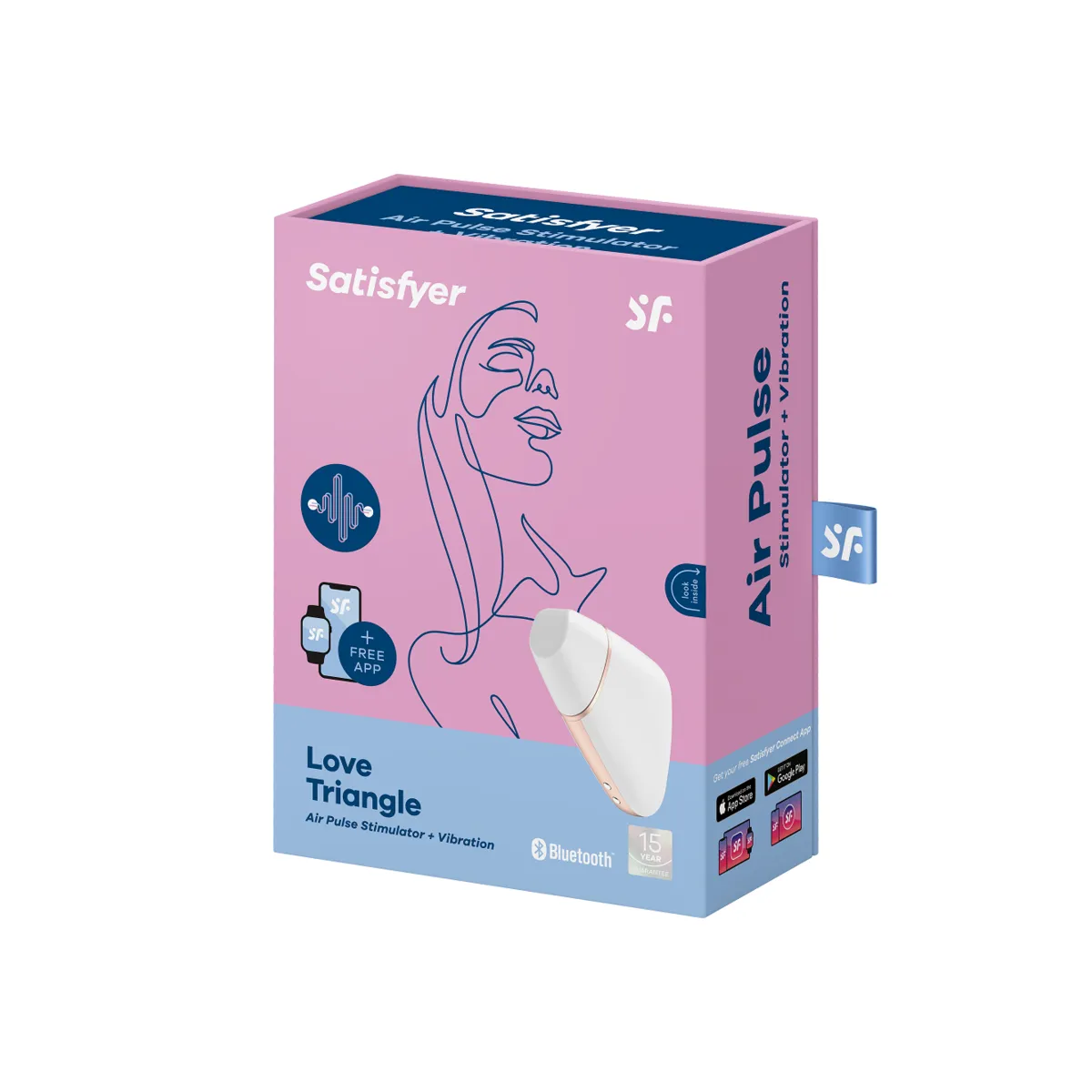 Love Triangle Stimulator & Vibrator Weiss von Satisfyer Connect | Fesselliebe.de