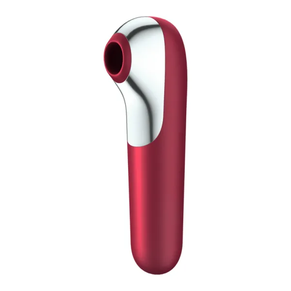 Dual Love Vibrator und Sauger mit Pulsierter Luft Rot von Satisfyer Connect | Fesselliebe.de