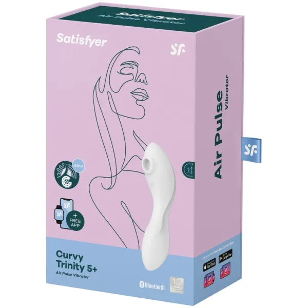 Curvy Trinity 5 Air Pulse Stimulator & Vibrator App Weiss von Satisfyer Connect | Fesselliebe.de